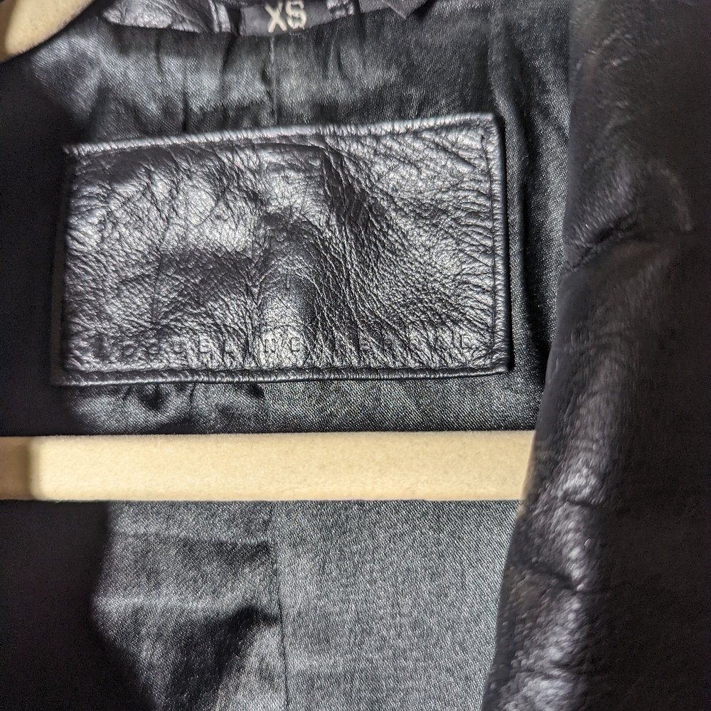 Jacqueline Ferrar Black Leather Long Trench Coat - Picture 2 of 7